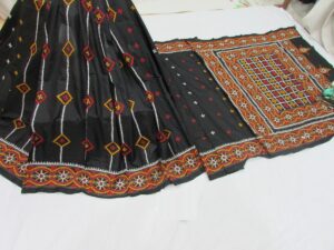 Pure Silk Gujrati Kantha Stitch Saree